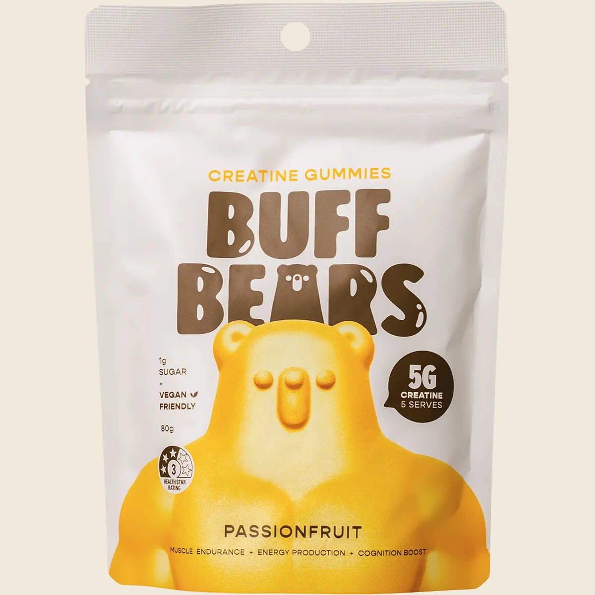 Buff Bears Creatine Gummies - Passionfruit - 80g
