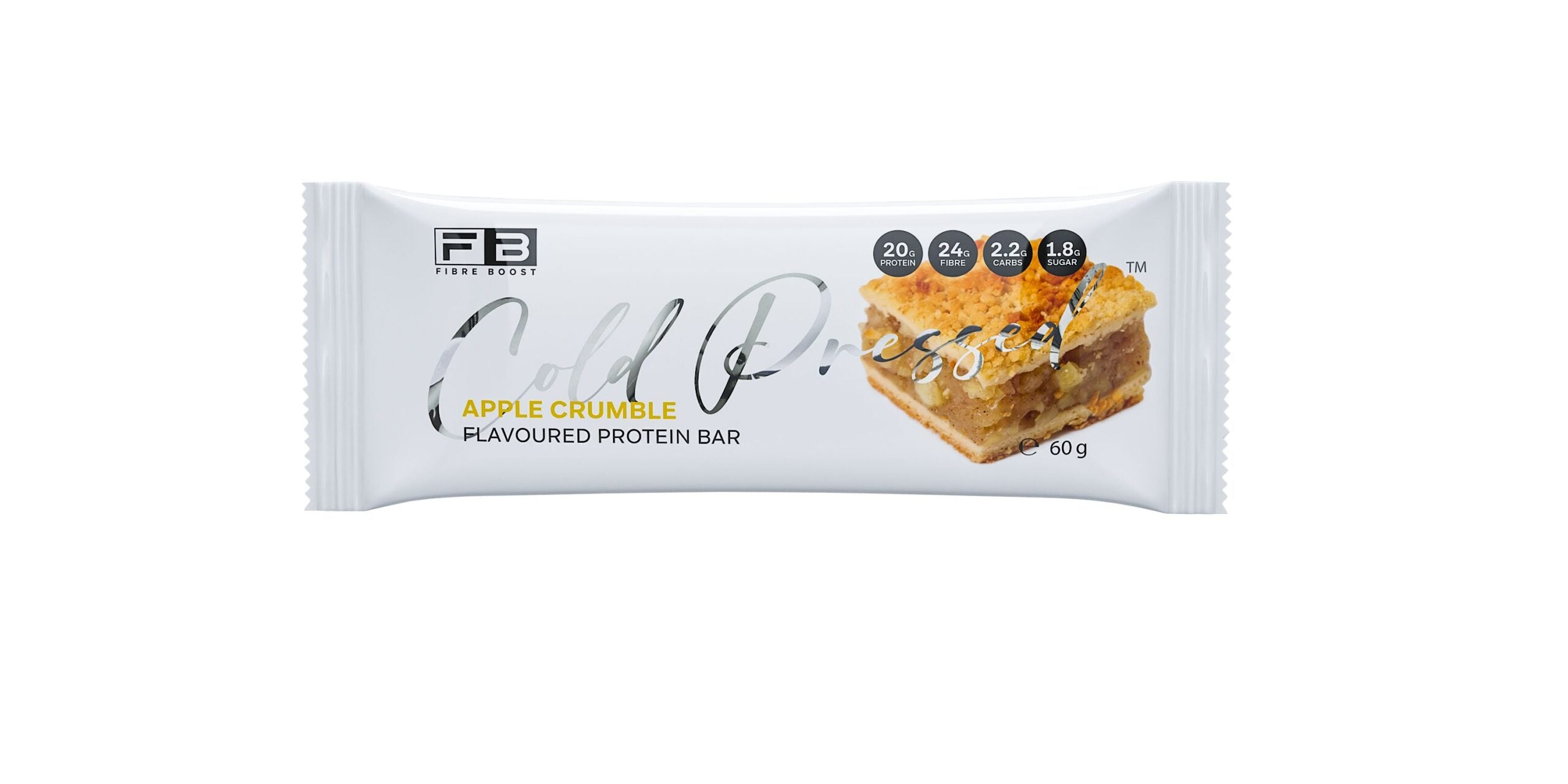Cold Pressed Protein Bar - Apple Crumble - 60g (Single Bar) by Fibre ...