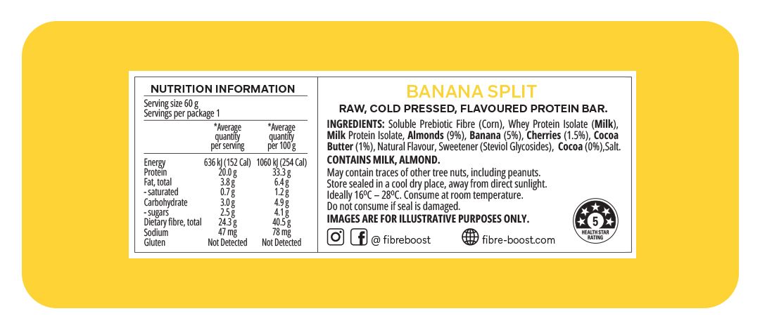 Cold Pressed Protein Bar - Banana Split - 60g (Single Bar)