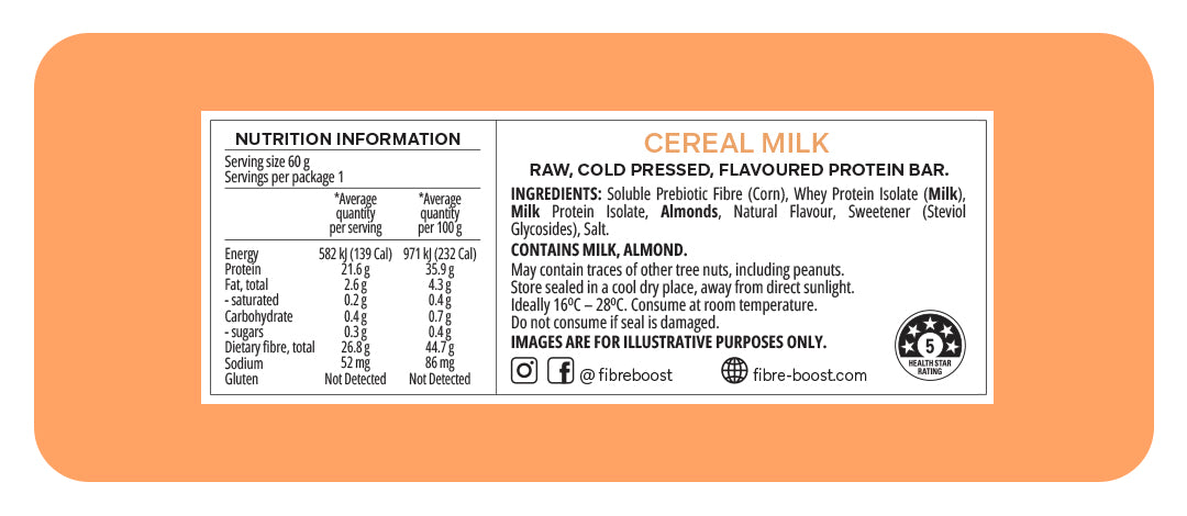 Cold Pressed Protein Bar - Cereal Milk - 60g (Single Bar)