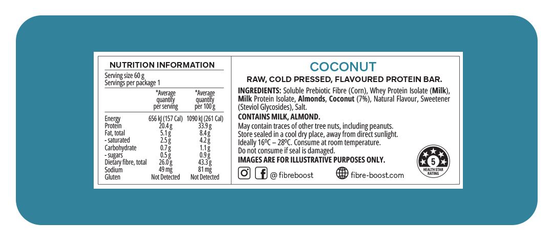 Cold Pressed Protein Bar - Coconut - 60g (Single Bar)