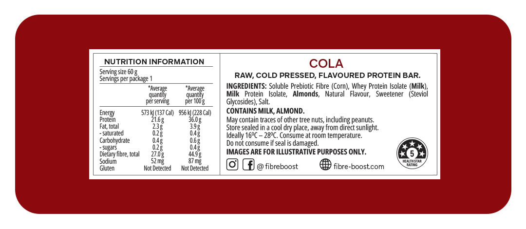 Cold Pressed Protein Bar - Cola - 60g (Single Bar)