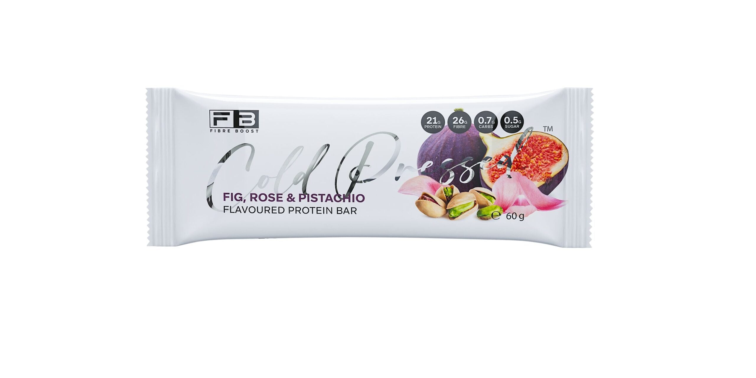 Cold Pressed Protein Bar - Fig, Rose & Pistachio - 60g (Single Bar)