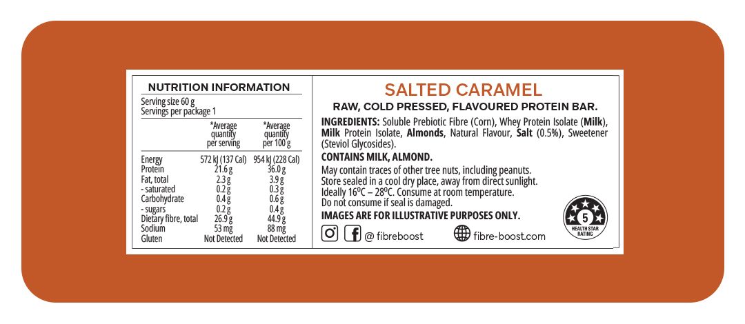 Cold Pressed Protein Bar - Salted Caramel - 60g (Single Bar)