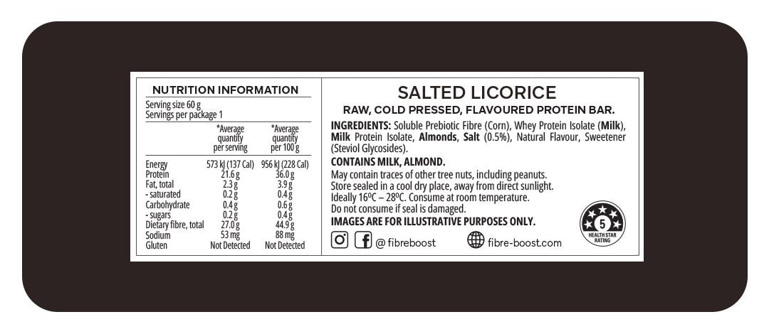 Cold Pressed Protein Bar - Salted Liquorice - 60g (Single Bar)