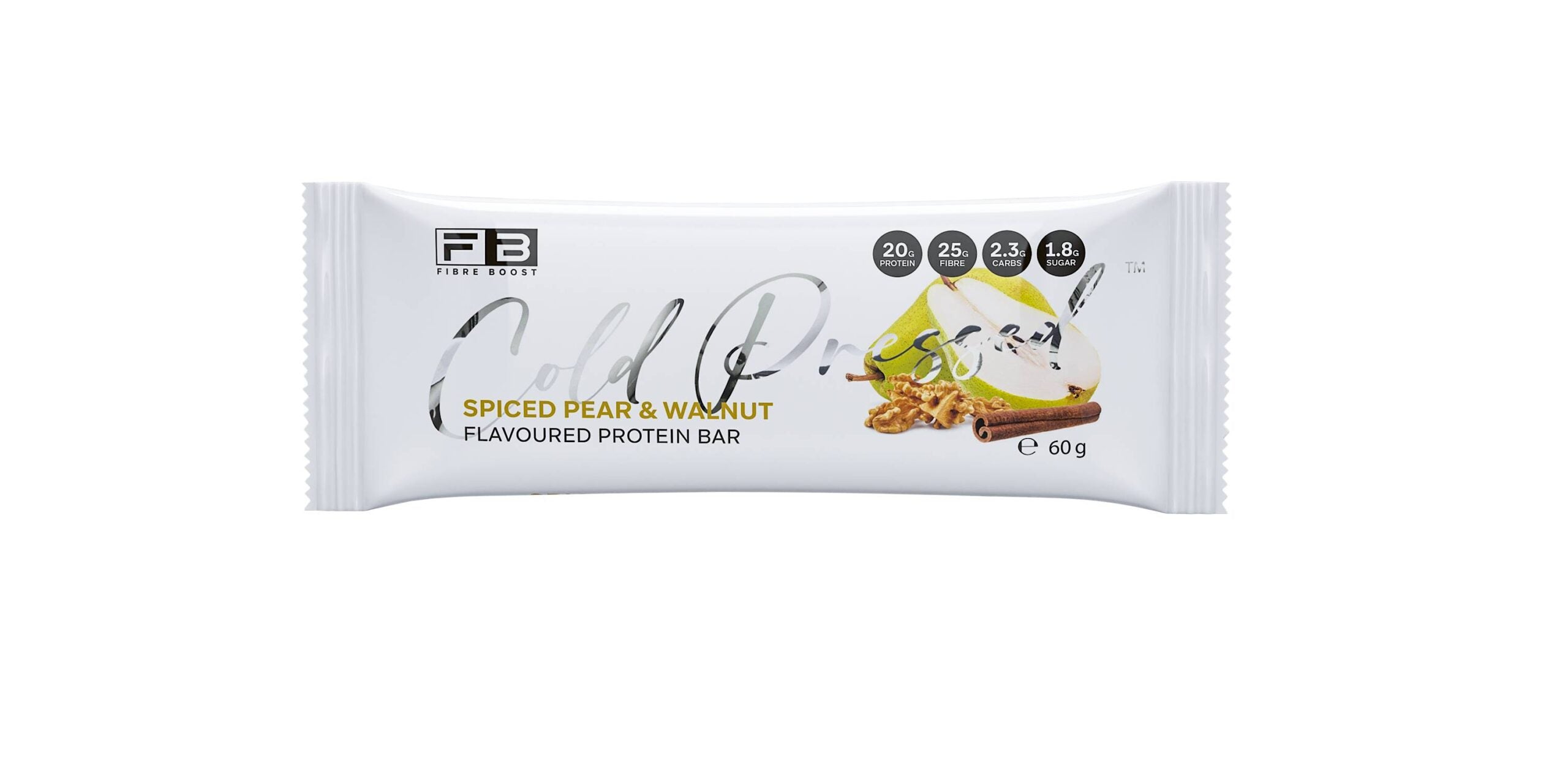 Cold Pressed Protein Bar - Spiced Pear & Walnut - 60g (Single Bar)
