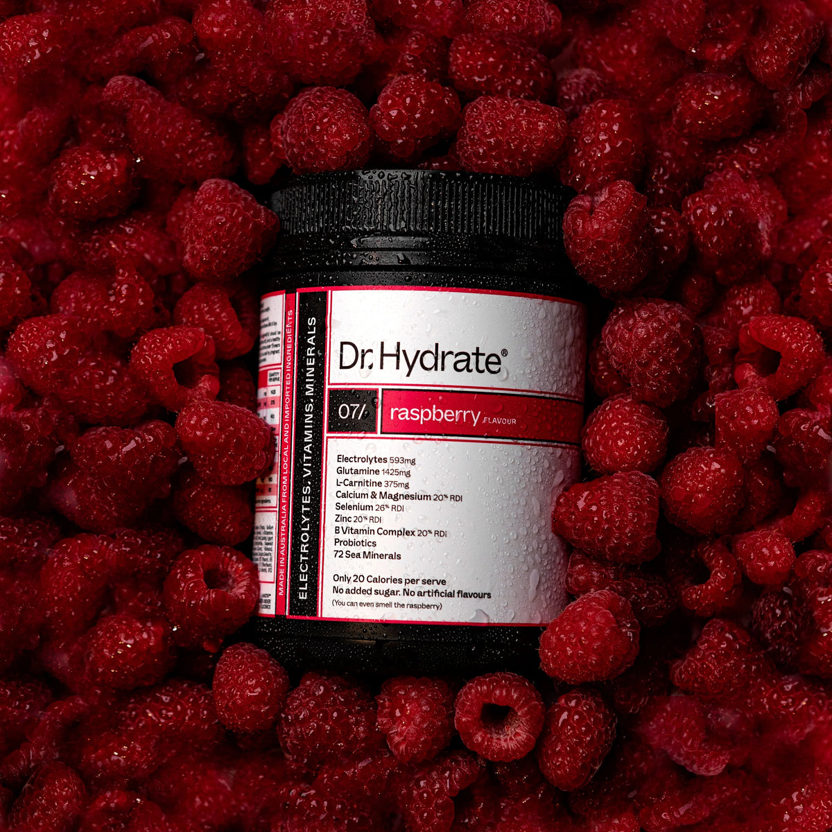 Dr. Clark Raspberry Dr Hydrate Electrolytes Tub - Raspberry - 270g (30 Serves) – Supplement ...