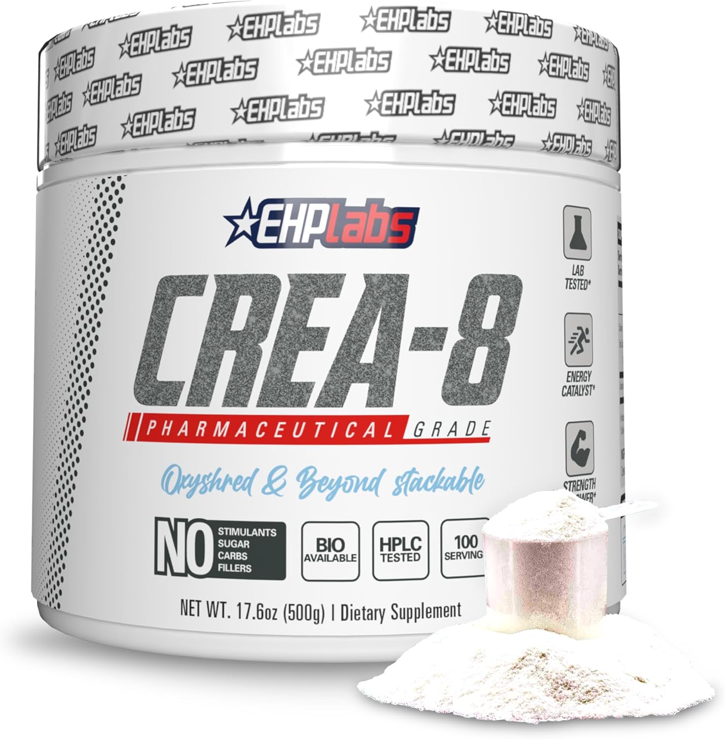 EHPlabs CREA-8 Pure Creatine Monohydrate - 500g (100 Serves)