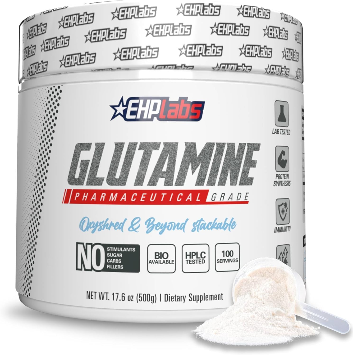 EHPlabs Glutamine Amino Acid - 500g (100 Serves)