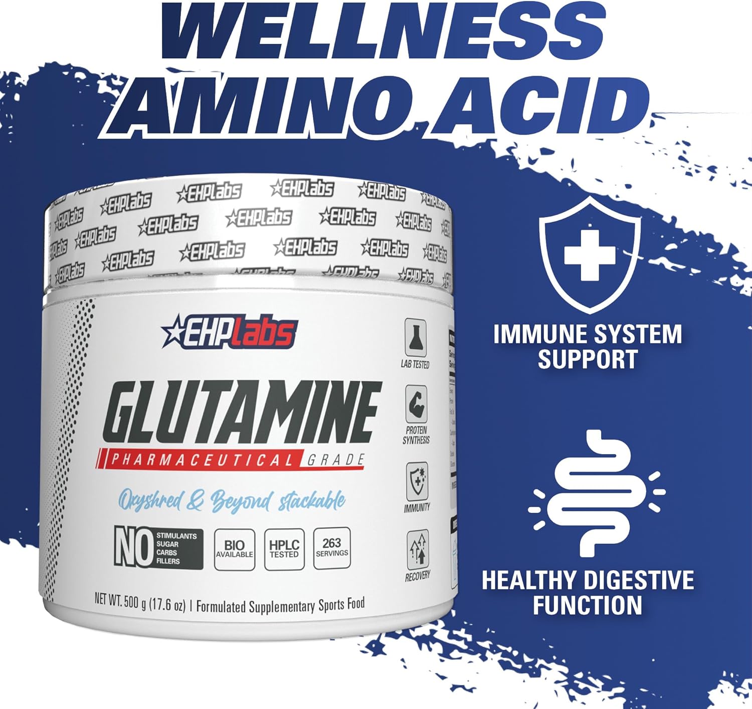 EHPlabs Glutamine Amino Acid - 500g (100 Serves)