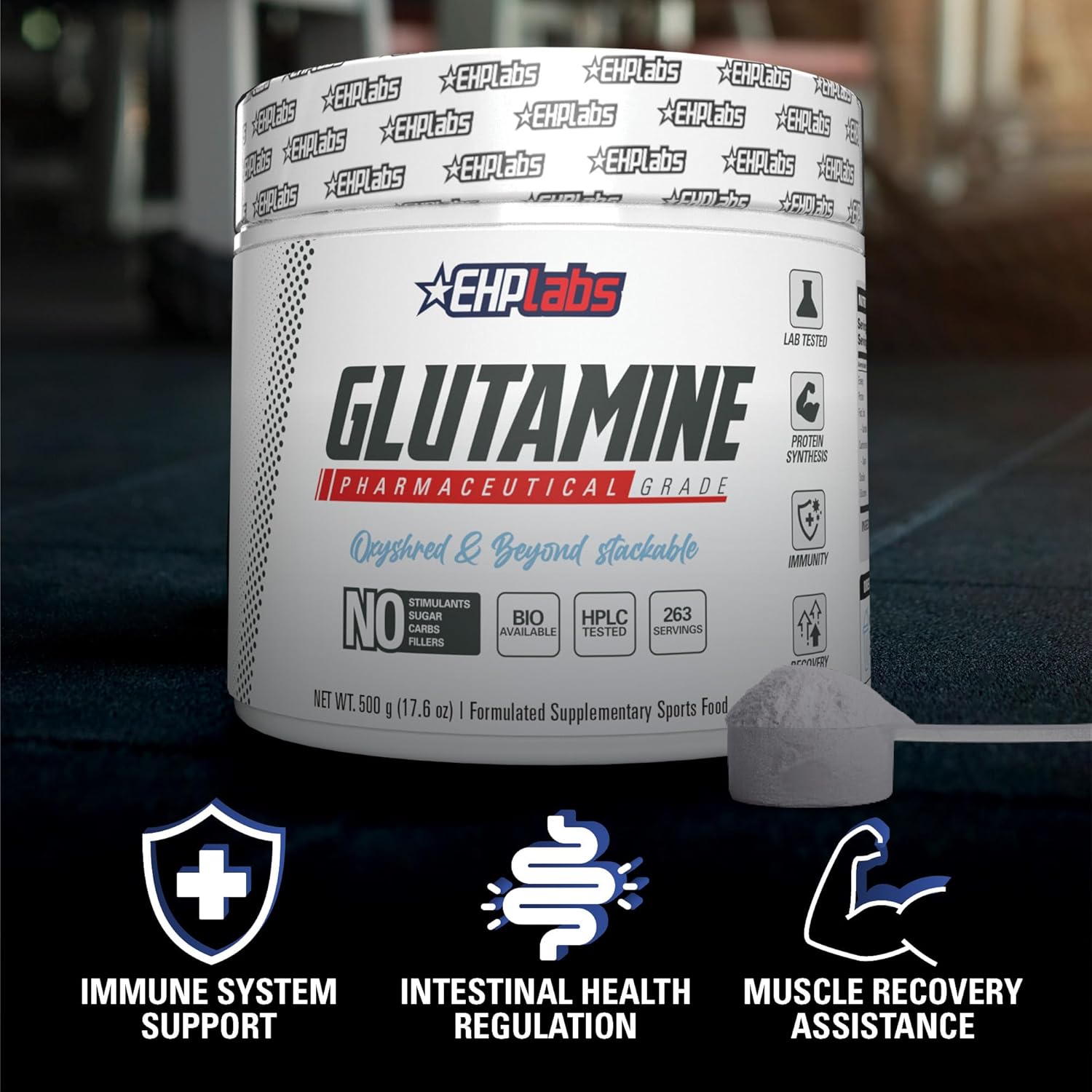 EHPlabs Glutamine Amino Acid - 500g (100 Serves)