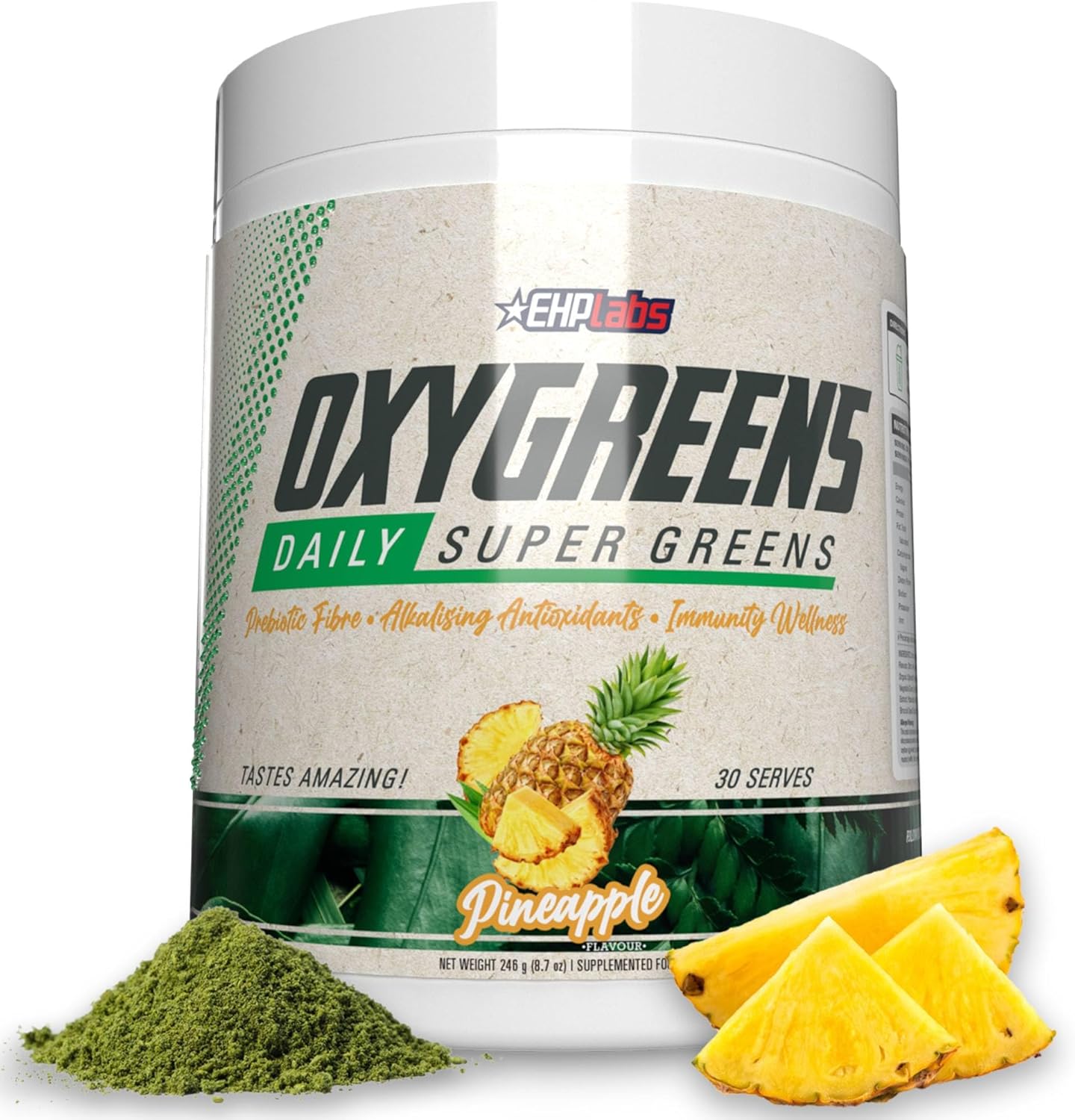 EHPlabs OxyGreens Daily Super Greens Powder - 246g (30 Serves) - Pineapple