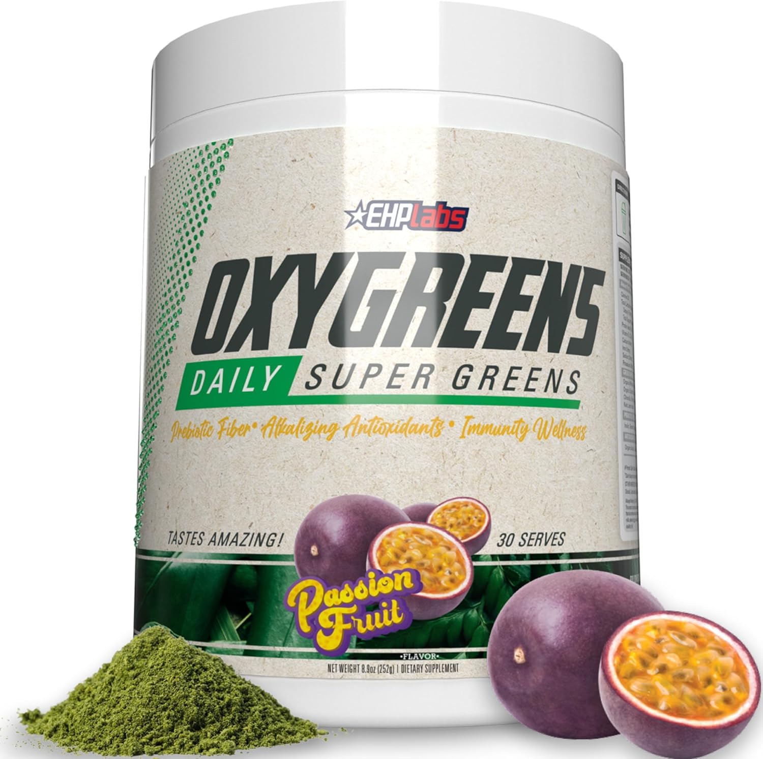 EHPlabs OxyGreens Daily Super Greens Powder - 252g (30 Serves) - Passionfruit