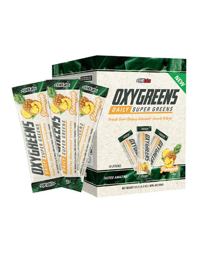 EHPlabs OxyGreens Daily Super Greens Sticks - 15 x 8.5g - (127.5g) - Fijian Pineapple