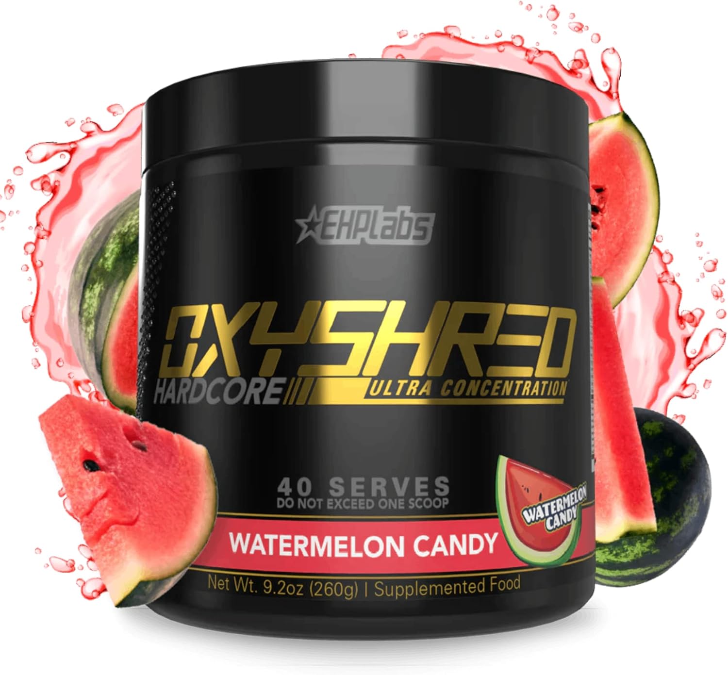 EHPlabs OxyShred Hardcore Ultra Concentrate - 260g (40 Serves) - Watermelon Candy