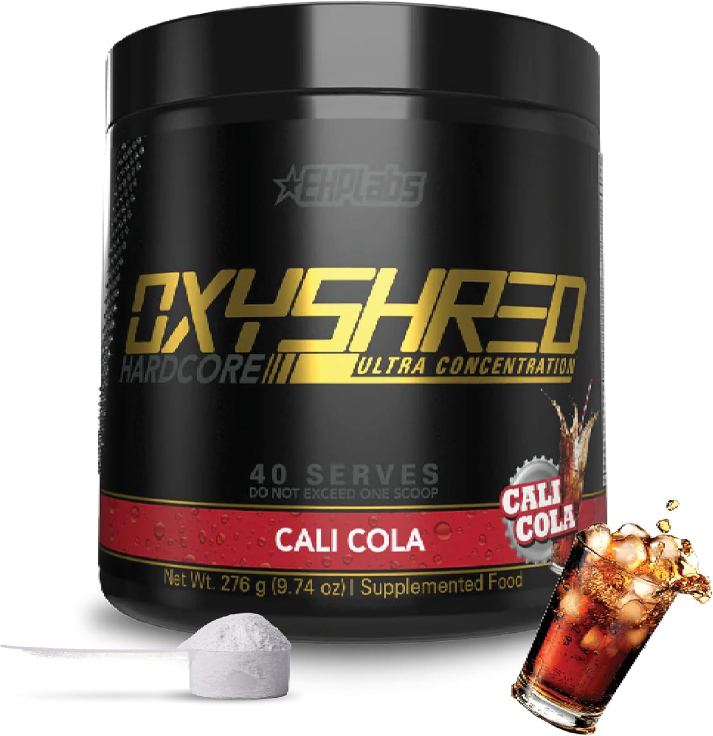 EHPlabs OxyShred Hardcore Ultra Concentrate - 276g (40 Serves) - Cali Cola