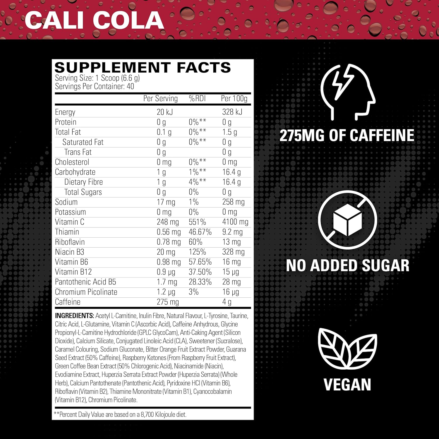 EHPlabs OxyShred Hardcore Ultra Concentrate - 276g (40 Serves) - Cali Cola