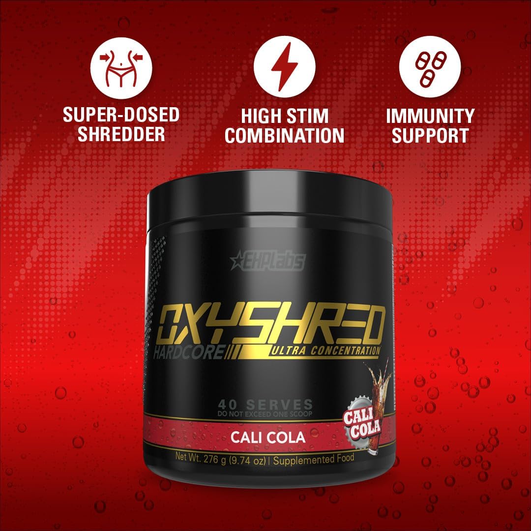 EHPlabs OxyShred Hardcore Ultra Concentrate - 276g (40 Serves) - Cali Cola