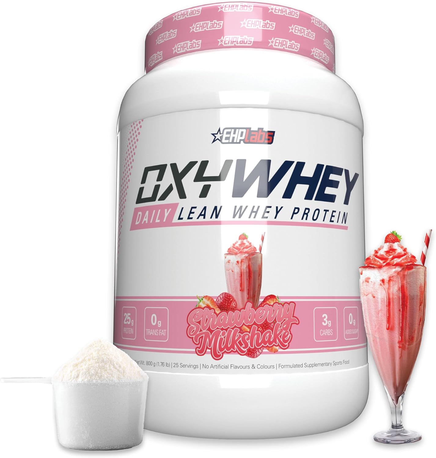 EHPlabs OxyWhey Daily Lean Whey Protein - 800g (25 Serves) - Stawberry Milkshake