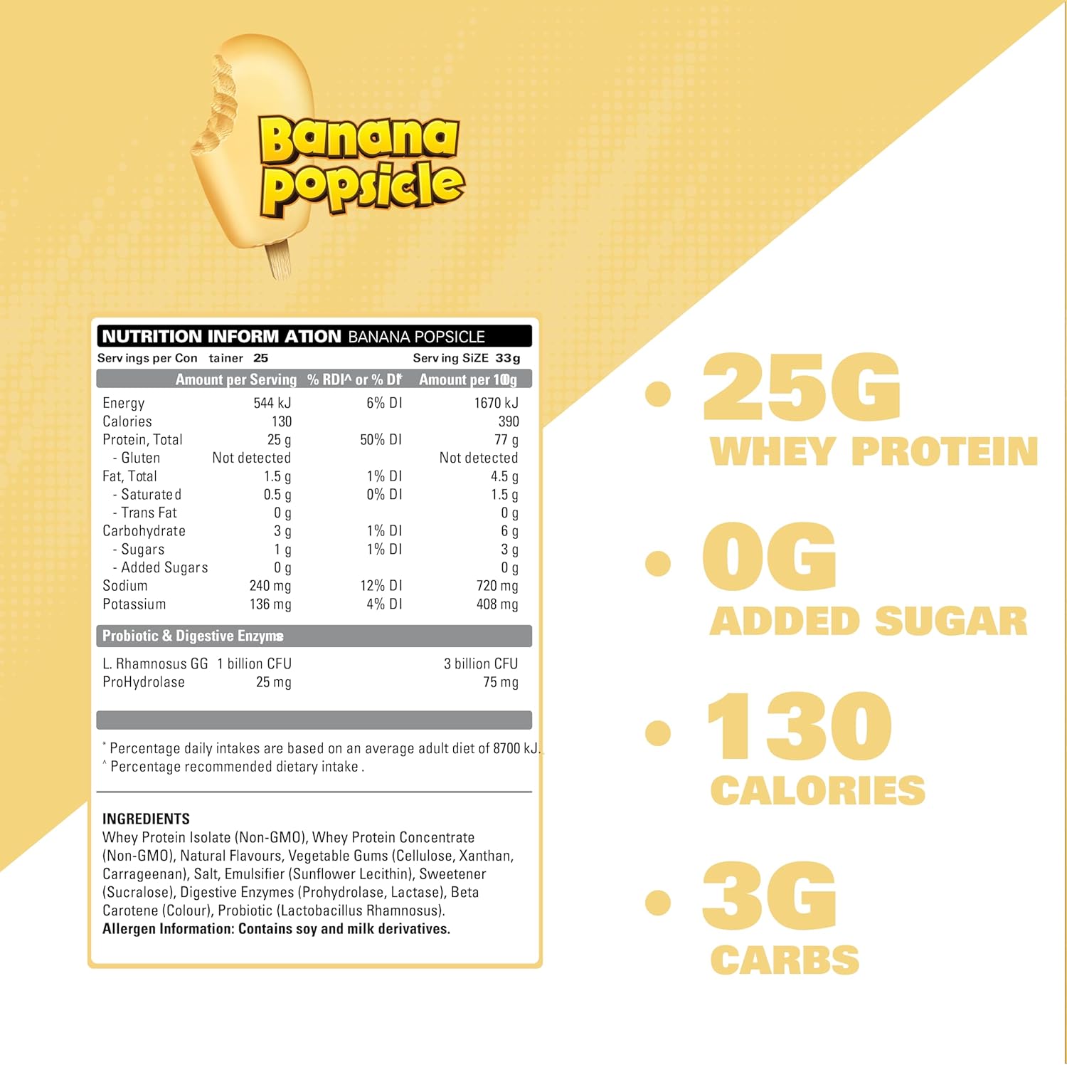 EHPlabs OxyWhey Daily Lean Whey Protein - 825g (25 Serves) - Banana Popsicle