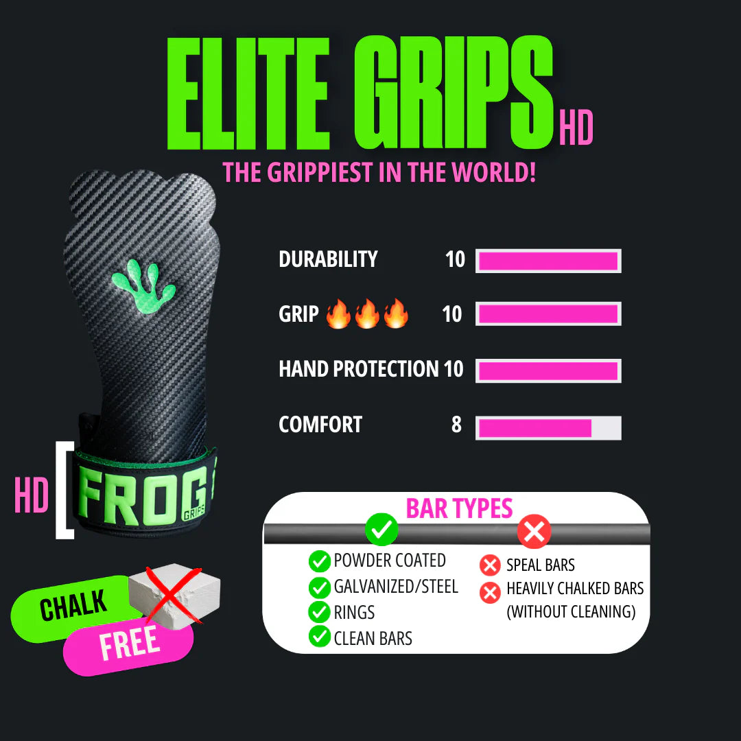 Frog Grips Elite Grips 4.0 - HD Fingerless - Medium - Pink (No Chalk)