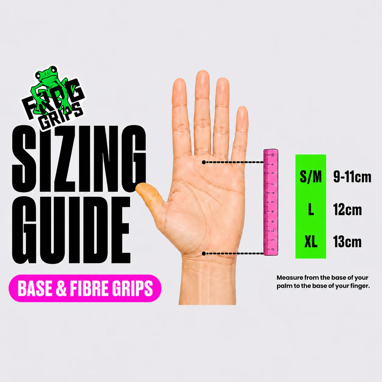 Frog Grips Fibre Grips 3.0 - Fingerless - Small/Medium - Green/White (Use Chalk)