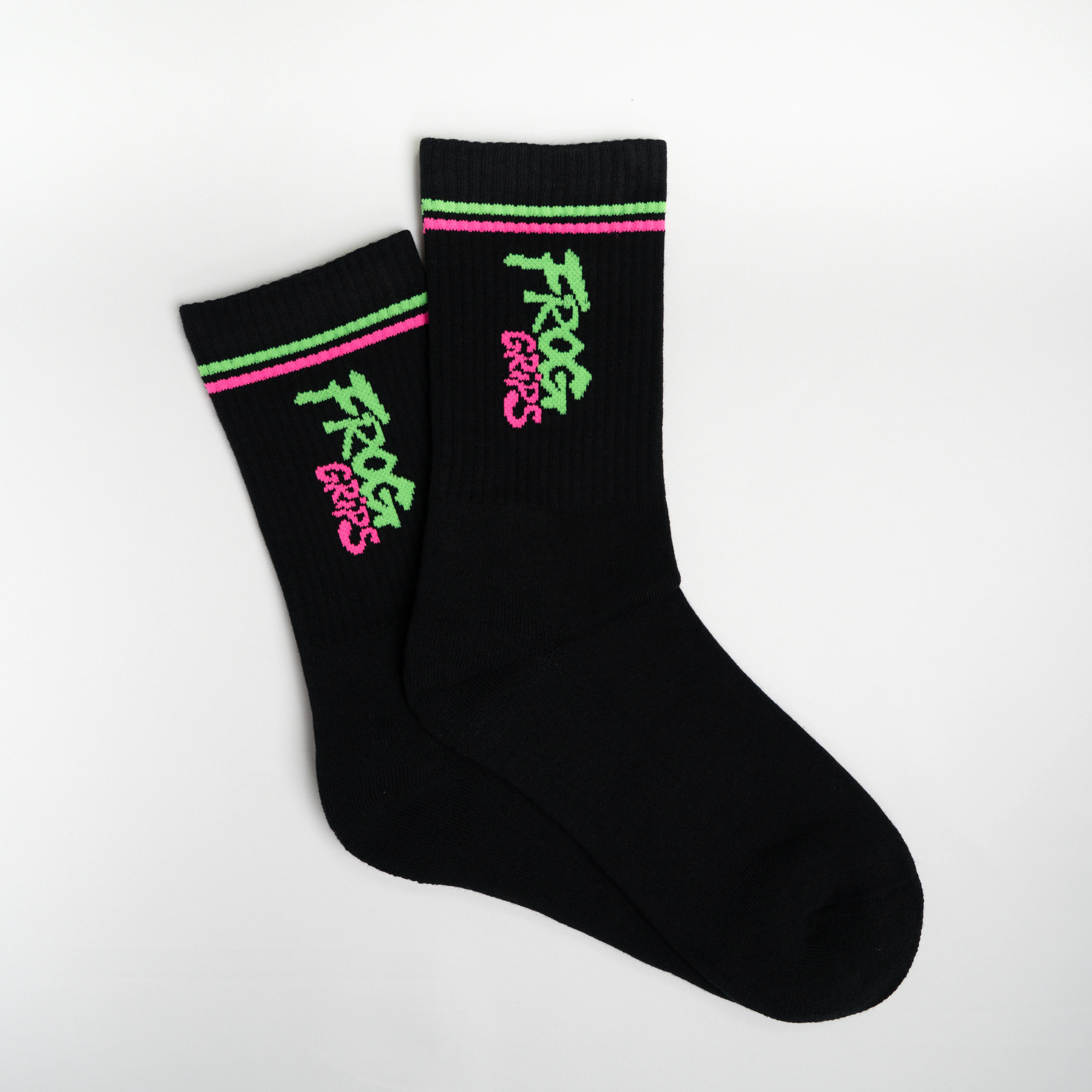 Frog Grips Retro Tube Socks - Medium/Large - Black