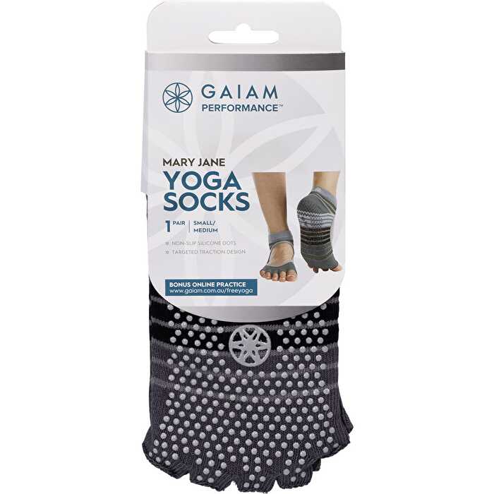 Gaiam Mary Jane Yoga Socks - Small/Medium - 1 Pair