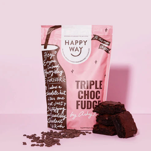 Happy Way Ashy Bines Vegan Protein Powder - Triple Choc Fudge - 500g