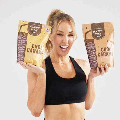 Happy Way Ashy Bines Whey Protein Powder - Choc Caramel - 500g