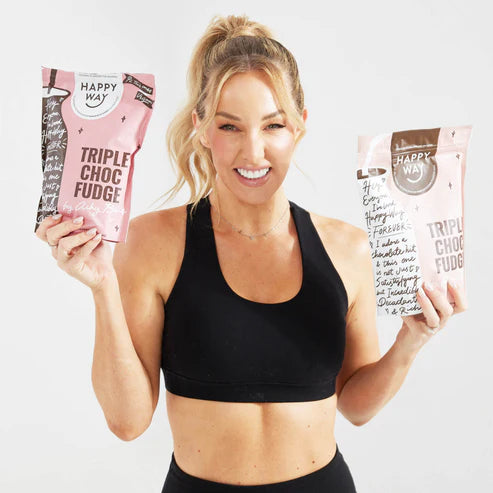 Happy Way Ashy Bines Whey Protein Powder - Triple Choc Fudge - 500g