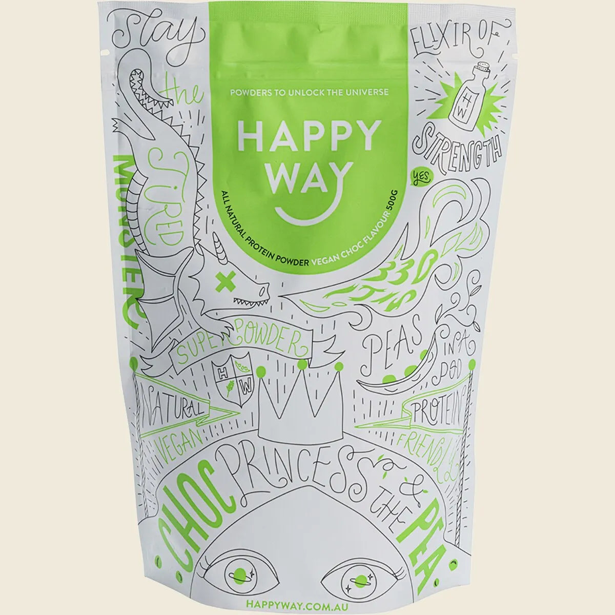 Happy Way Vegan Protein Powder - Chocolate - 500g