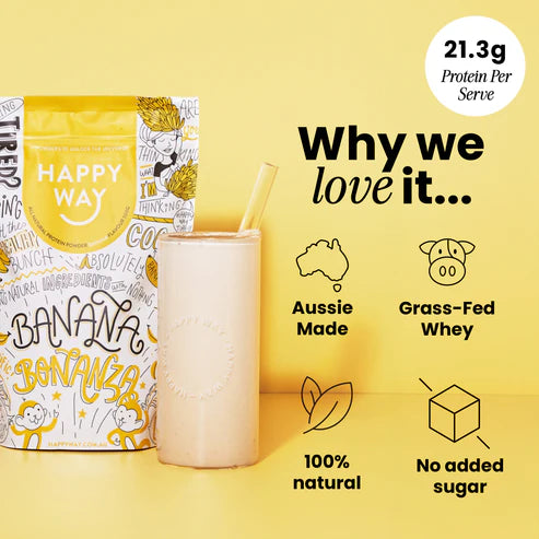 Happy Way Whey Protein Powder - Banana - 1kg