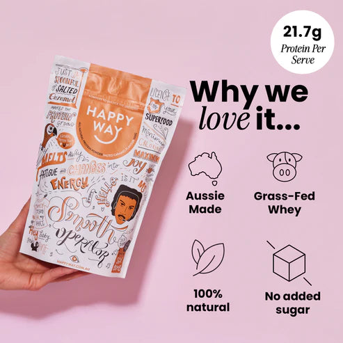 Happy Way Whey Protein Powder - Salted Caramel - 500g