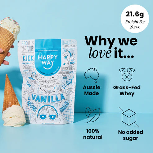 Happy Way Whey Protein Powder -  Vanilla - 1kg