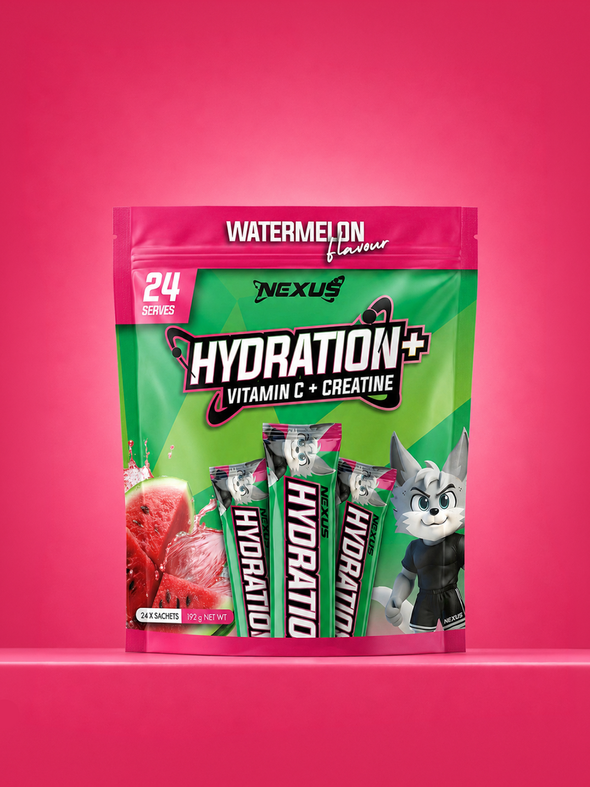 Nexus Hydration+ Electrolyte & Creatine - 24 x Sachets (192g) - Watermelon