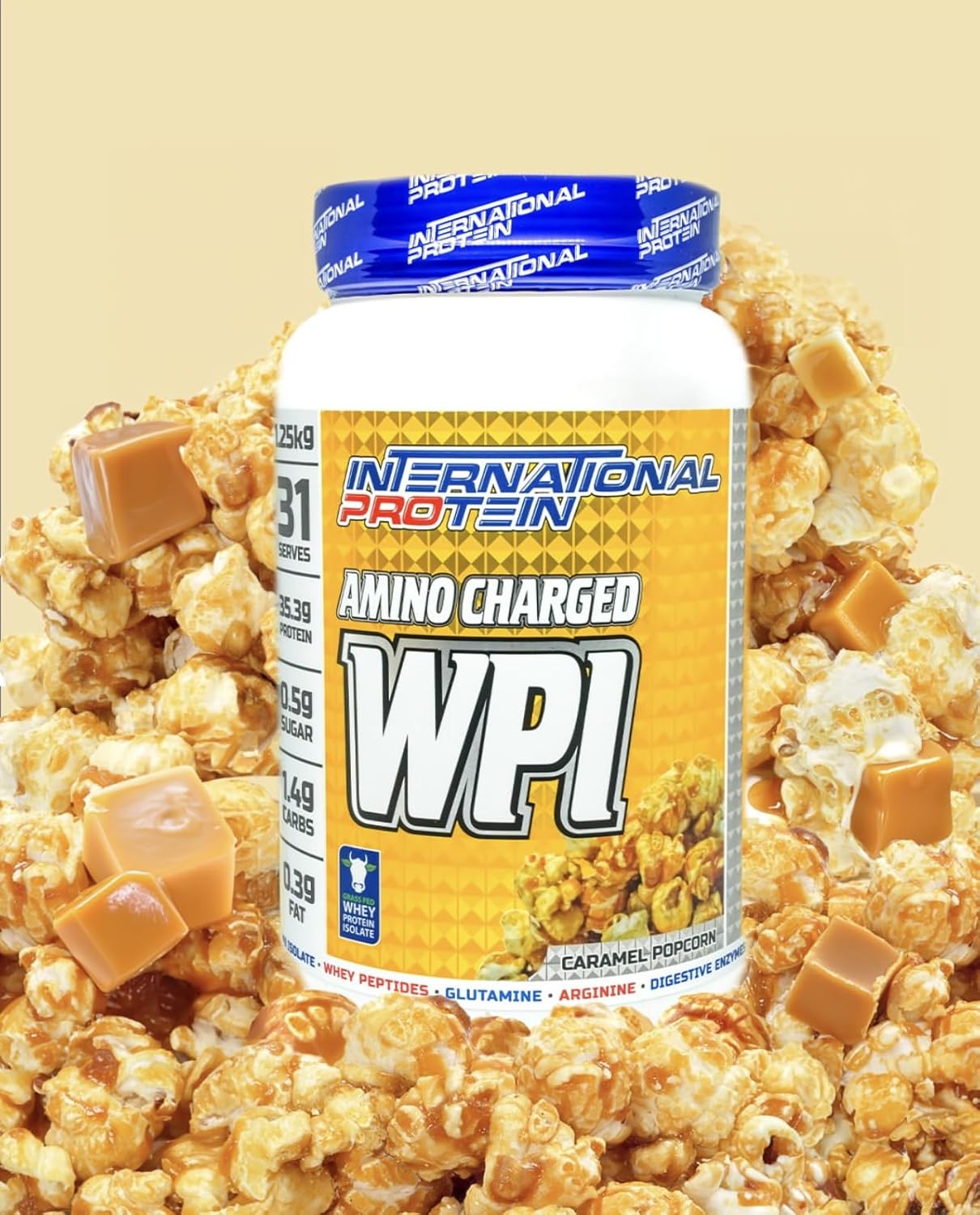 International Protein Amino Charge WPI - Caramel Popcorn - 1.25g