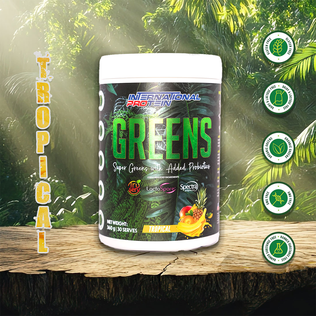 International Protein Greens - Tropical - 360g (30 Serves)