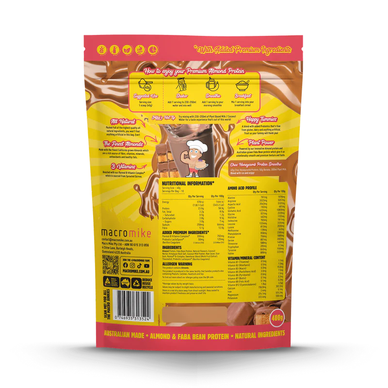 Macro Mike Almond Protein - Choc Honeycomb - 400g
