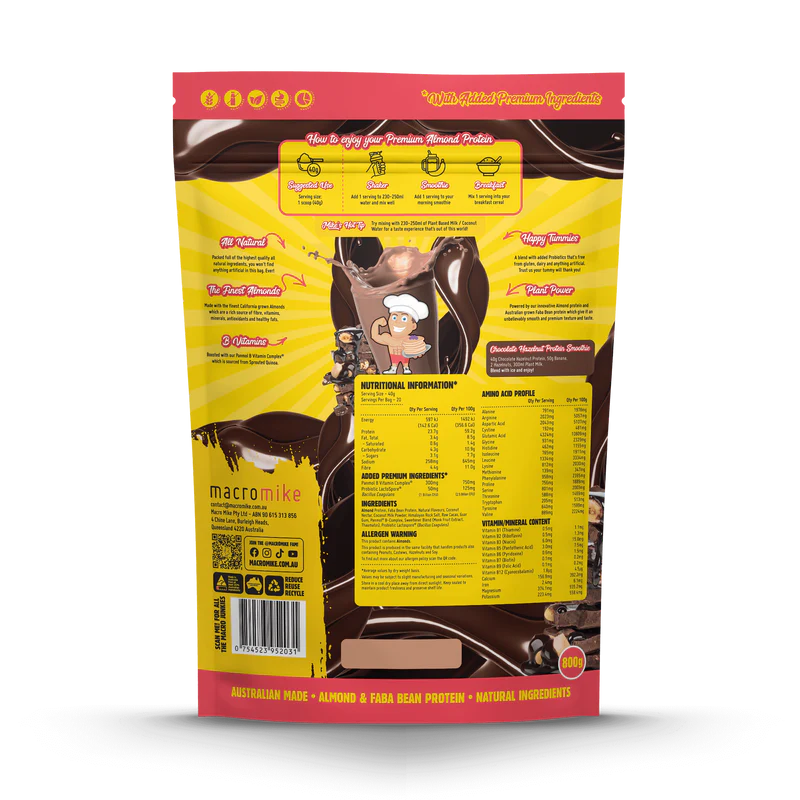 Macro Mike Almond Protein - Chocolate Hazelnut - 800g
