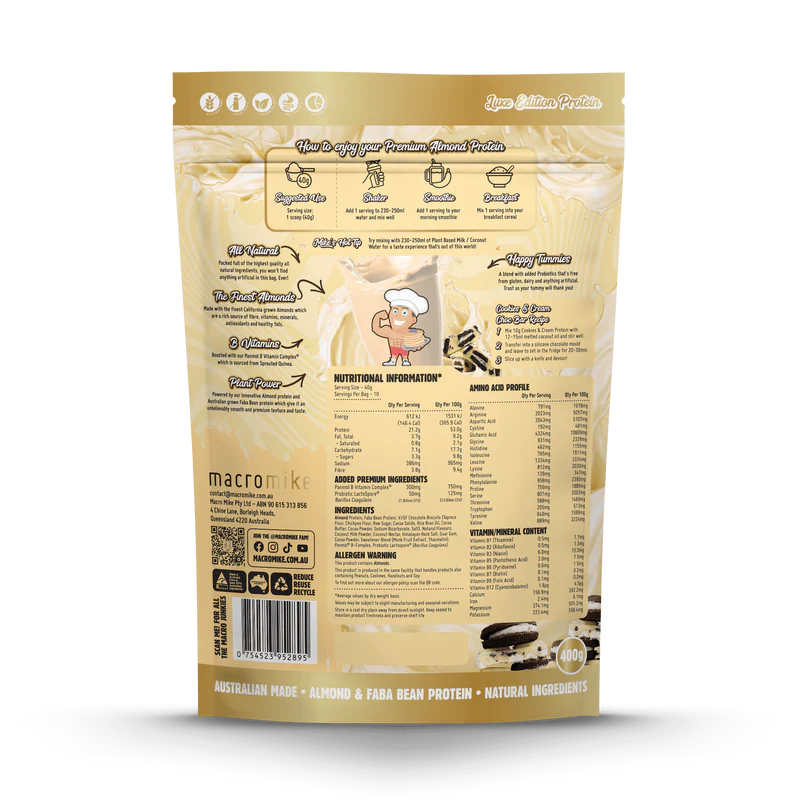 Macro Mike Almond Protein - Cookies & Cream - 400g