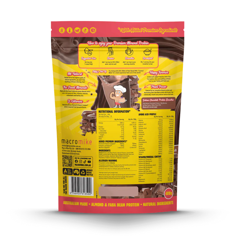 Macro Mike Almond Protein - Deluxe Chocolate - 400g