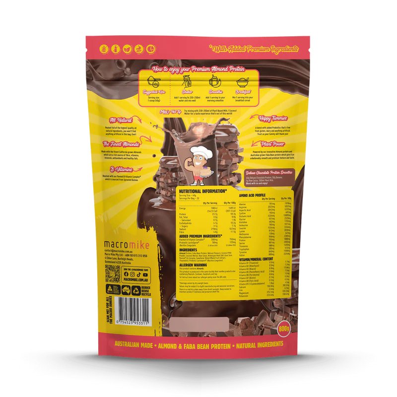 Macro Mike Almond Protein - Deluxe Chocolate - 800g