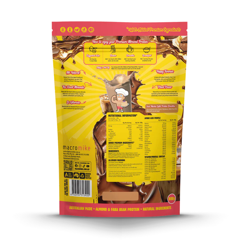Macro Mike Almond Protein - Iced Mocha - 800g