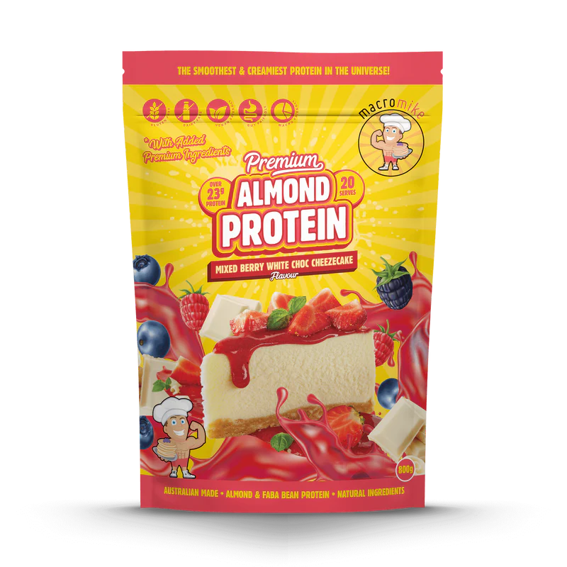 Macro Mike Almond Protein - Mixed Berry White Choc Cheezecake - 800g