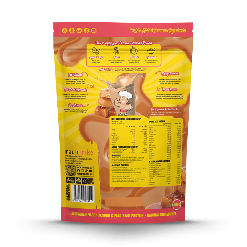Macro Mike Almond Protein - Salted Caramel - 800g