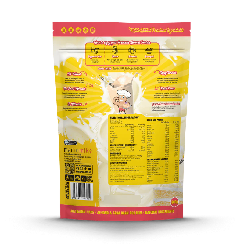 Macro Mike Almond Protein - Vanilla Buttercream - 800g