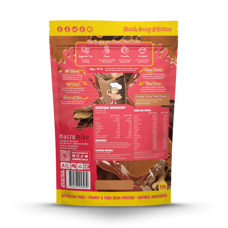 Macro Mike Peanut Plant Protein - Chocolate Caramel - 520g