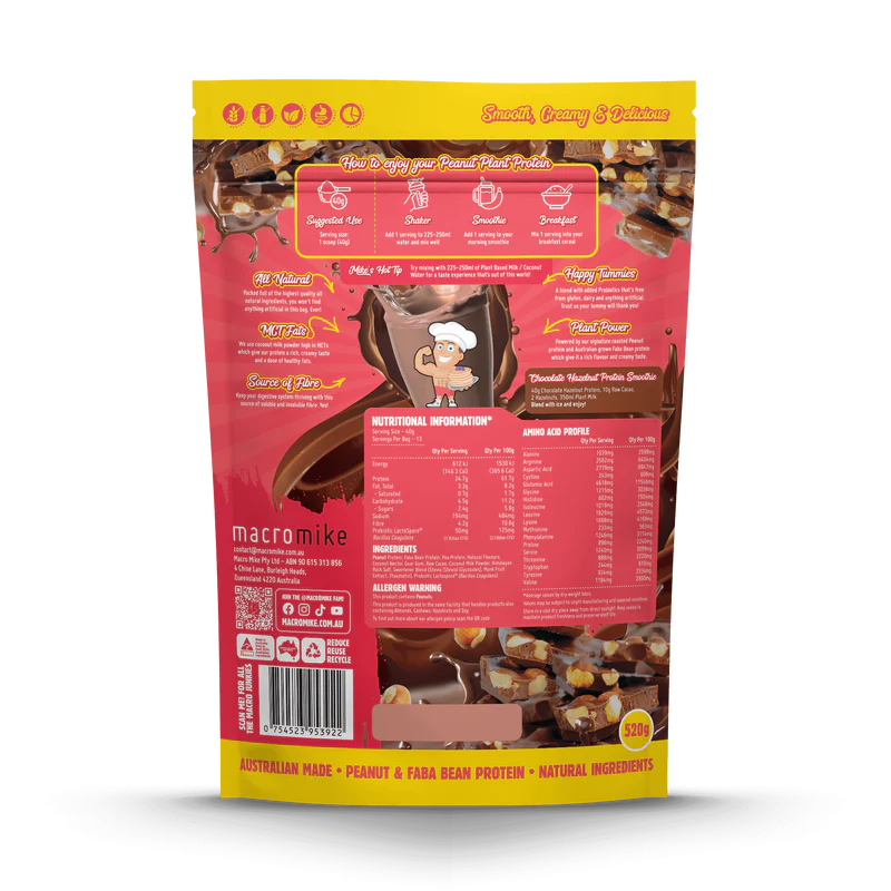 Macro Mike Peanut Plant Protein - Chocolate Hazelnut - 520g