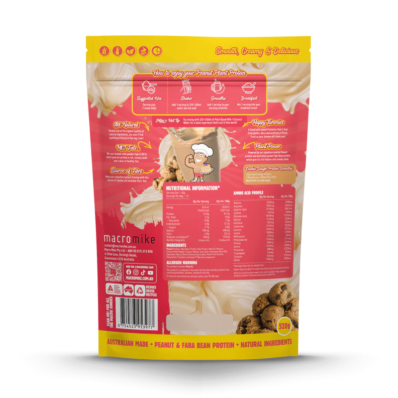 Macro Mike Peanut Plant Protein - Cookie Dough - 520g